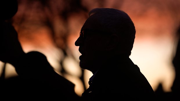 Labour leader Jeremy Corbyn during a sunset stump speech in regional England.