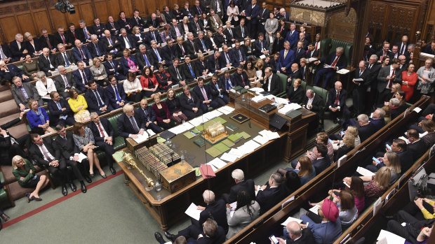 A full house for Mr Johnson's attempt to get a decisive parliamentary vote on Brexit.