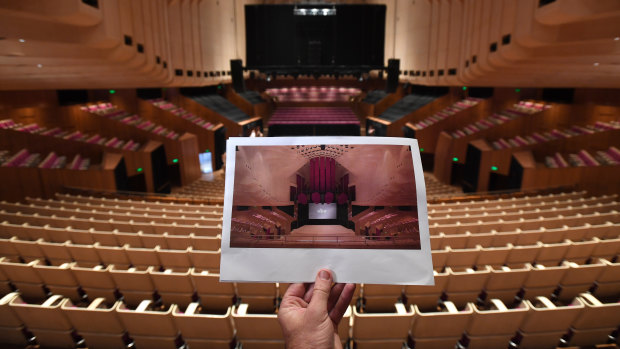 A rendered image shows what the new Concert Hall of the Sydney Opera House will look like after the biggest upgrade in its 46-year history.