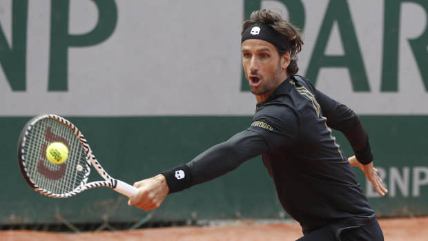 Feliciano Lopez in action at the French Open.