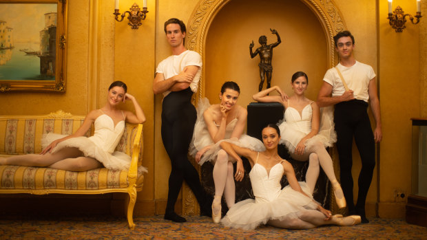 Telstra Ballet Dancers Awards nominees (left to right) Imogen Chapman, Nathan Brook, Serena Graham, Jasmin Durham, Corey Herbert and Cameron Holmes.
