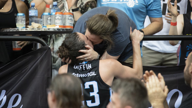 Capitals' Kelsey Griffin celebrates with her wife Erin