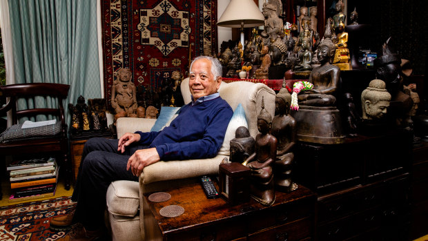 Dr John Yu with a small part of the vast collection he has amassed over a lifetime.