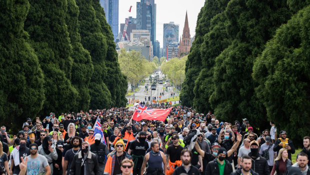 Protesters marched on the city for a third day. 