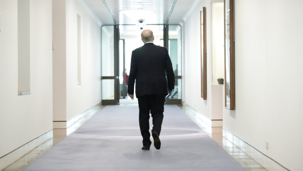 Prime Minister Scott Morrison heads for his office on the final sitting day of the year.