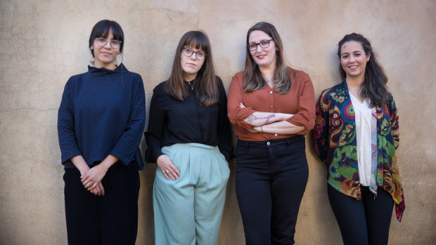 The translation and founding team of Shifra: Melanie Buddhipala, Lauren Crystal, Rebeccah Bartlett and Sonia Sanchez Moreno.