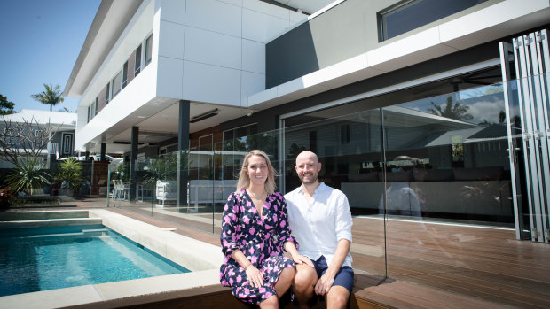 Louise Lally, with husband Ben, said her Byron Bay property was at 90 per cent occupancy this month - compared to 54 per cent for the same time last year.