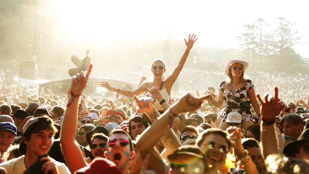 Revellers at the 2019 Splendour In The Grass festival in Byron Bay.