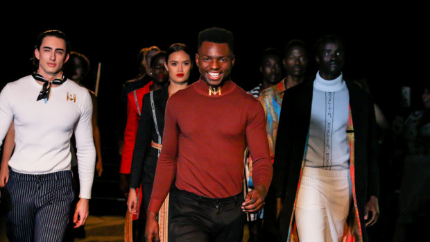 Brisbane-based fashion designer Salomon Lukonga gives 30 per cent of profits from his brand Mojalivin to fund medical supplies in the Congo.