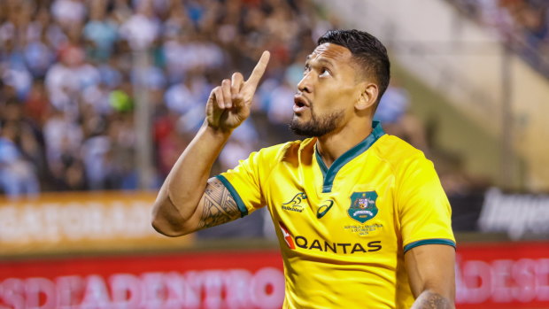Israel Folau played his last Test for the Wallabies in 2018. 