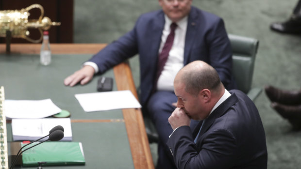 Treasurer Josh Frydenberg coughing in the chamber.