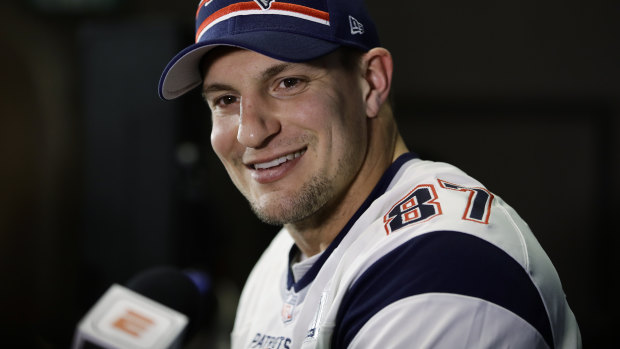 By the numbers: Rob Gronkowski at Wednesday's media conference.