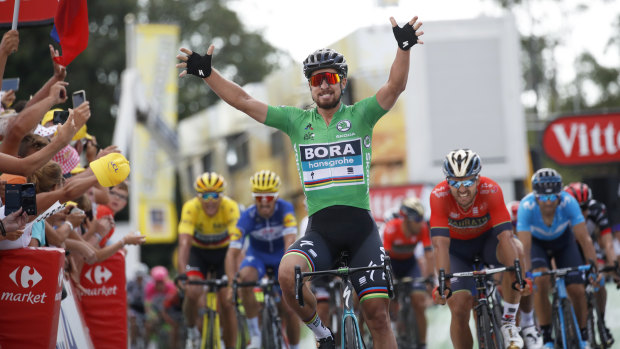 Peter Sagan powers to his second stage win of the Tour de France.