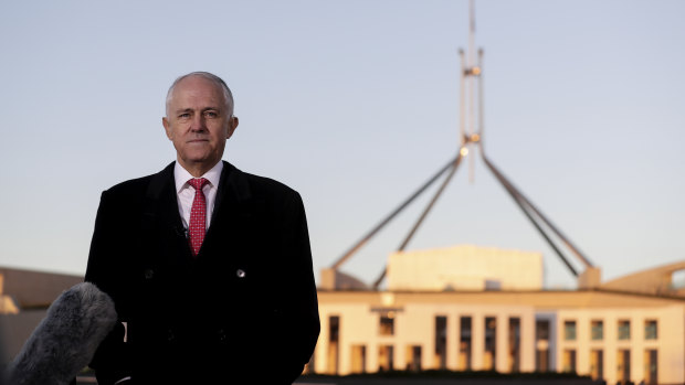 Prime Minister Malcolm Turnbull outside Parliament House on Wednesday.