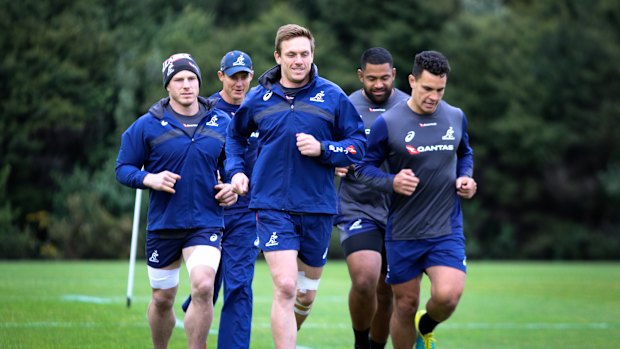 The Wallabies trained at Onetangi Sports Park on Waiheke Island on Monday