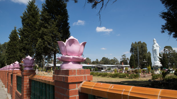 The grounds of the Linh Son Buddhist temple.