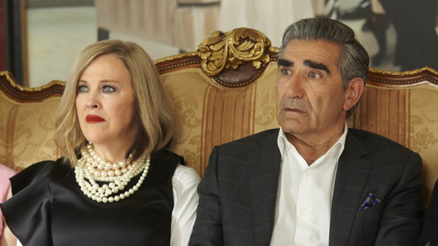 Catherine O'Hara and Eugene Levy in Schitt's Creek.