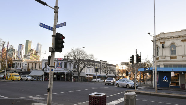 The intersection of Lygon and Grattan streets, as it is today.