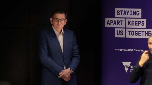 Premier Daniel Andrews at a press conference on June 30 when he announced a targeted lockdown of hotspot suburbs.