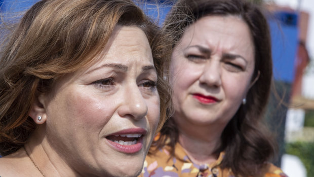 Deputy Premier Jackie Trad insists Labor's position on the Adani mine has not changed, despite Premier Annastacia Palaszczuk's (right)  decision on Wednesday to step in.