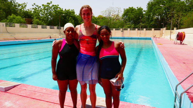 New friends: Bronte ran into some unlikely fans during her trip to India.