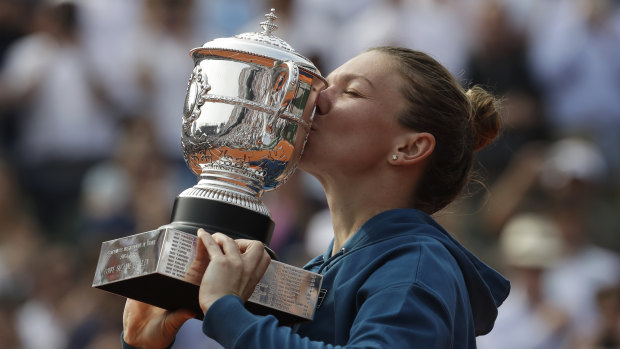 Breakthrough: Romania's Simona Halep following her win in this year's French Open.