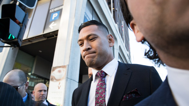 Israel Folau arrives at the Fair Work Commission last Friday. 