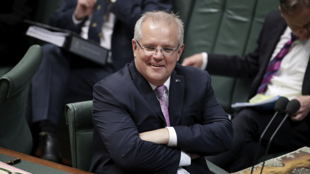 Prime Minister Scott Morrison during Question Time at Parliament House in Canberra on Tuesday 26 November 2019.