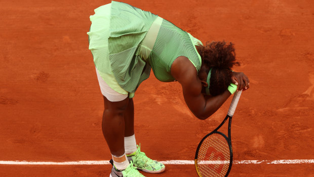 Serena Williams after losing at the French Open.