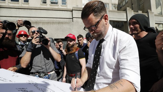 Co-founder of Vice Media and founder of the Proud Boys Gavin McInnes last year.