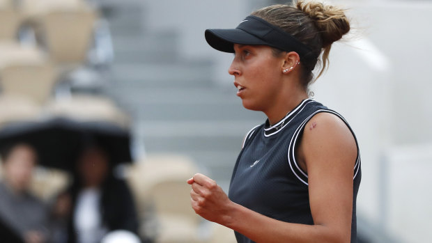 Rocked: Madison Keys was forcced to work hard for her second round win.
