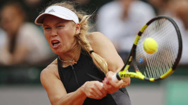 Caroline Wozniacki is on her way to the second round at Roland Garros.