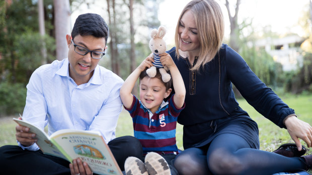 Mauricio and Lilia are teaching their son Elias, 3, to speak English, German and Spanish.