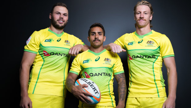Hometown heroes: (l-r) Michael Wells, Maurice Longbottom and O'Donnell will star at the Sydney Sevens. 