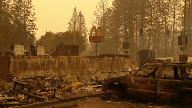 The northern California town of Paradise has been all but wiped off the map by the fires.