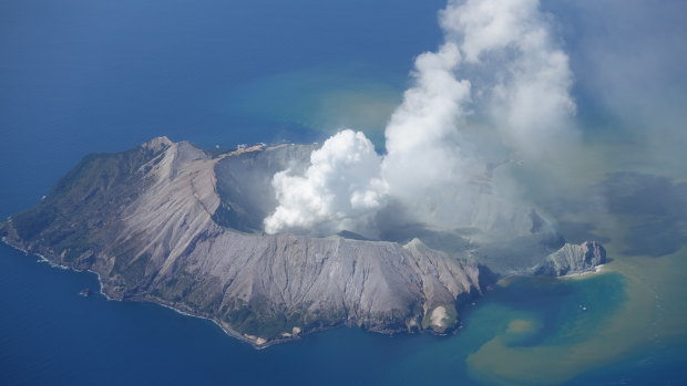 Photos of White Island volcano two hours after the eruption on December 9.