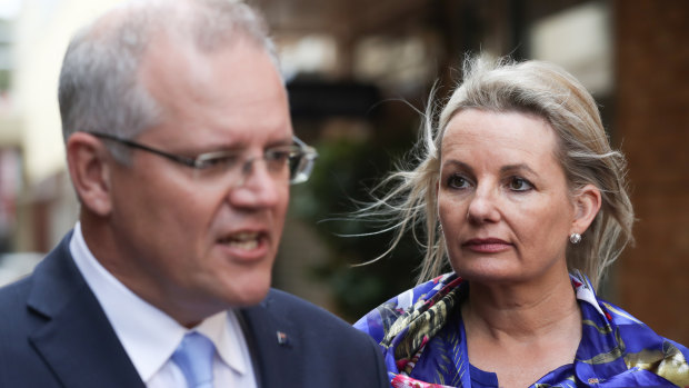 Scott Morrison and Sussan Ley, one of the female MPs he may promote to cabinet.