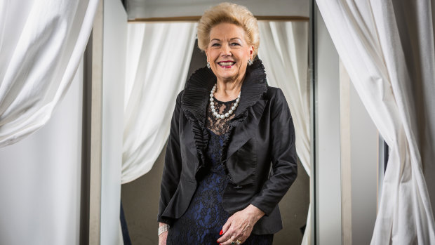 Philanthropist Susan Alberti in 2015, marking the 30th anniversary of the Susan Alberti Medical Research Foundation Signature Charity Ball that has raised $100 million for medical research in Australia. 