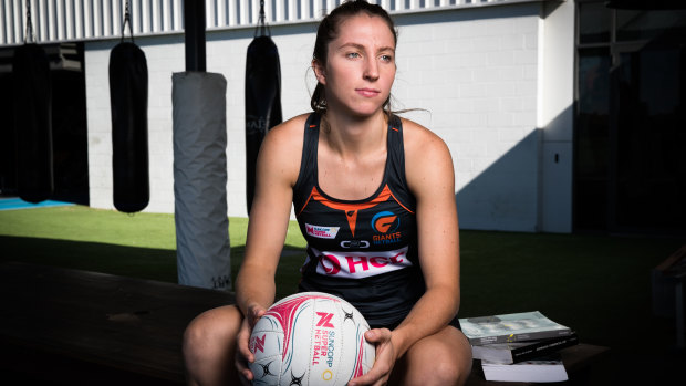 Inspiring: Amy Parmenter is balancing university studies with her Giants training. 