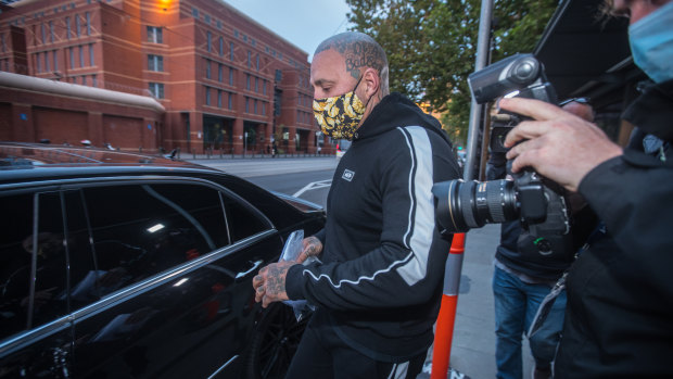 Toby Mitchell leaving a Melbourne police station after being granted bail.