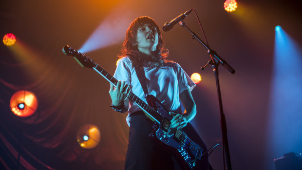 Quintessentially Melbourne: Courtney Barnett performs at Festival Hall on Saturday.