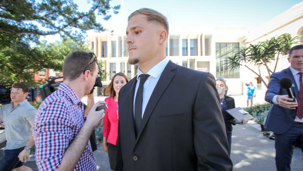 Charged: St George Illawarra and NSW star Jack de Belin appeared in court this week.