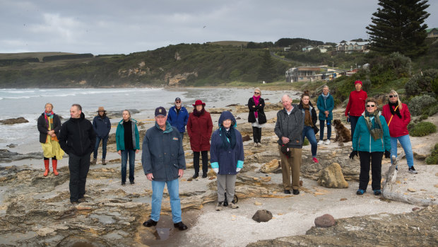 Some of the residents of Cape Bridgewater who are angry about plans for an eco-resort planned for their tiny seaside town. 