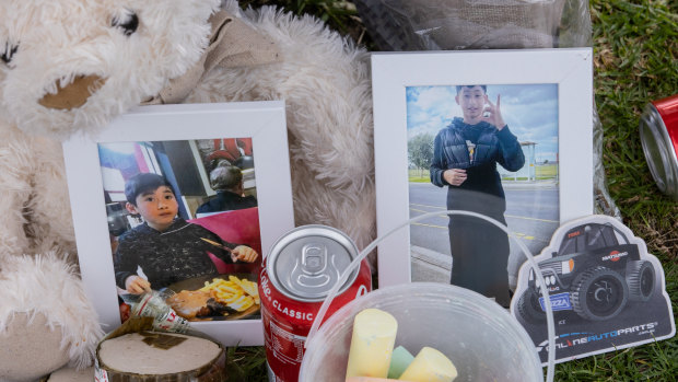 A memorial was created at the site where Ethan Hoac died.