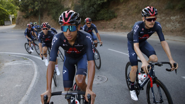 Colombia's Egan Bernal, left, is the defending champion and still the rider to beat in 2020.