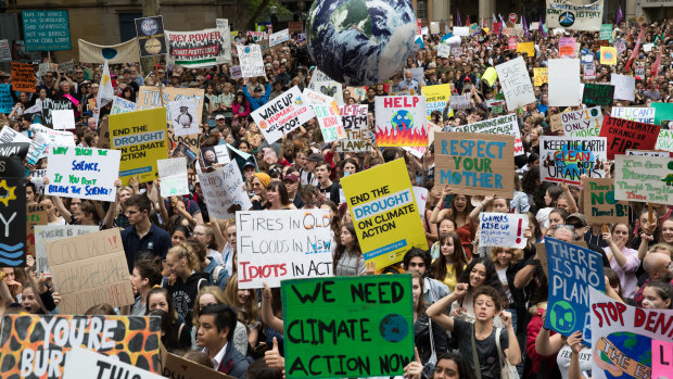 Roads were closed and buses rerouted as students marched from Town Hall to Hyde Park.