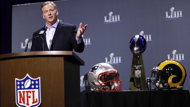 NFL commissioner Roger Goodell tackles the angst over the Saints, at a pre-Super Bowl press conference.