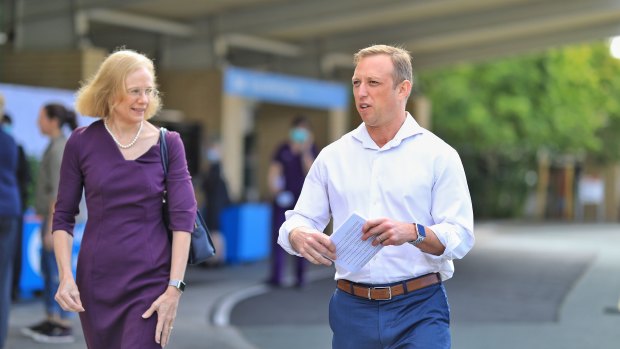 Queensland Chief Health Officer Jeannette Young and Health Minister Steven Miles. 