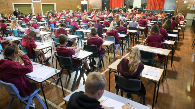 Students sitting the NAPLAN test.
