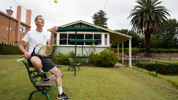 What goes up: real tennis player Chris Cooper at the Cheltenham Recreation Club where a new court is likely to be built.